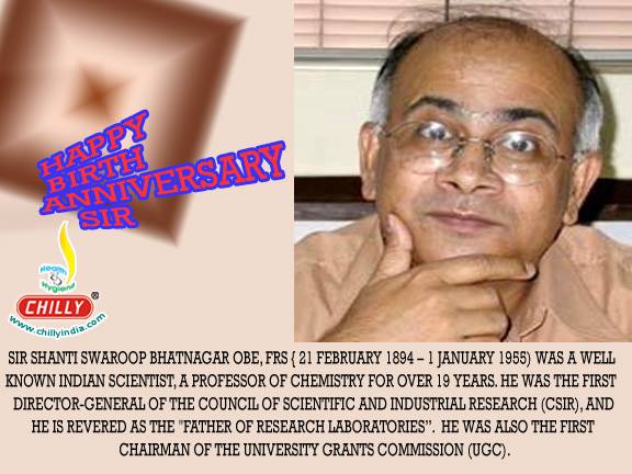 Happy Birthday: Sir Shanti Swaroop Bhatnagar OBE, FRS, (21 February 1894 – 1 January 1955) was a well known Indian scientist and the professor of chemistry for over 19 years.