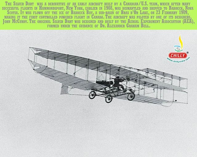 The Silver Dart was a derivative of an early aircraft built by a Canadian/U.S. team, which after many successful flights in Hammondsport, New York, earlier in 1908, was dismantled and shipped to Baddeck, Nova Scotia.