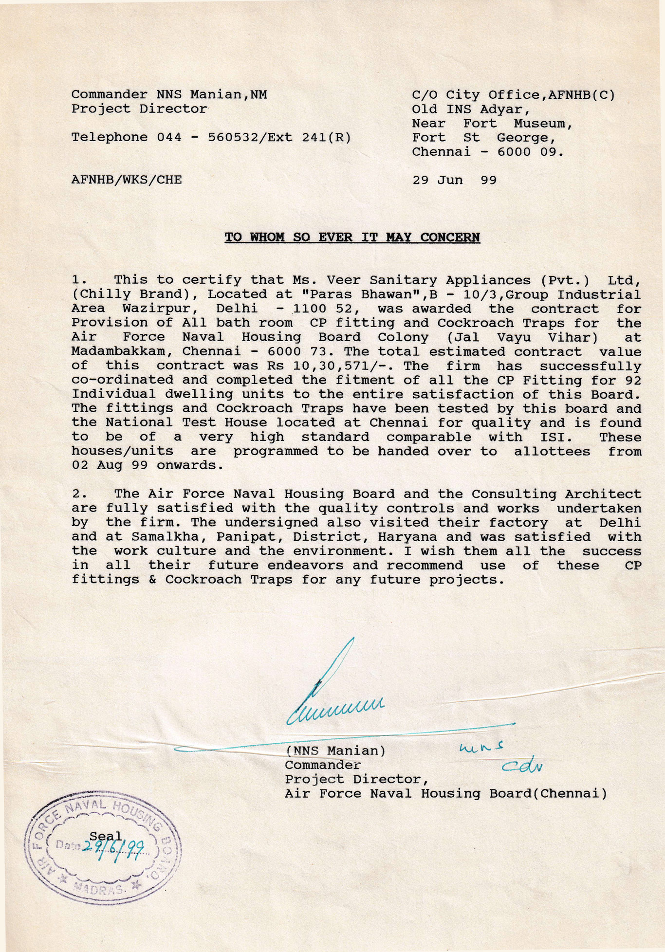 Air Force Naval Housing Board Chennai